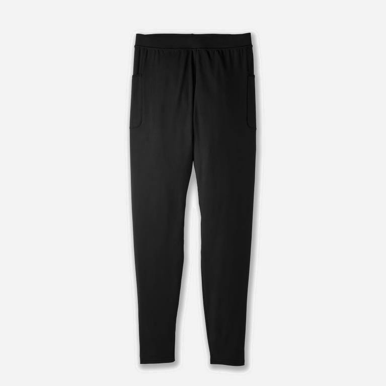 Brooks Source Tight Mens With Pockets Running Leggings Ireland Black (GHUI-12053)